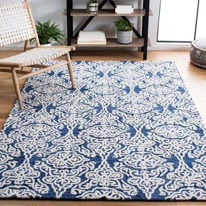 SAFAVIEH Blossom Collection Area Rug - 9' x 12', Beige & Ivory, Handmade Wool, Ideal for High Traffic Areas in Living Room, Bedroom (BLM112B)