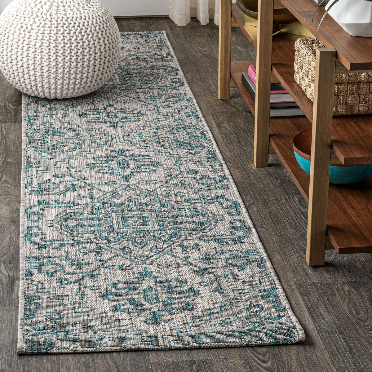 JONATHAN Y Boho Medallion Indoor Outdoor Area Rug 8X10 Black/Gray, Estrella Textured Weave for Backyard, Patio, Porch, Easy-Cleaning, High Traffic, Pet-Friendly, Non-Shedding (SMB105D-8)