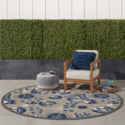 Nourison Home Aloha Natural Blue 2'3" x 10' Area Rug - Easy Clean, Non Shedding, Bed Room, Living Room, Dining Room, Kitchen (10' Runner)