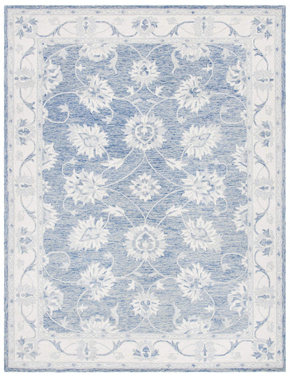 SAFAVIEH Micro-Loop Collection Area Rug - 6' x 9', Light Blue & Ivory, Handmade Wool, Ideal for High Traffic Areas in Living Room, Bedroom (MLP536L)