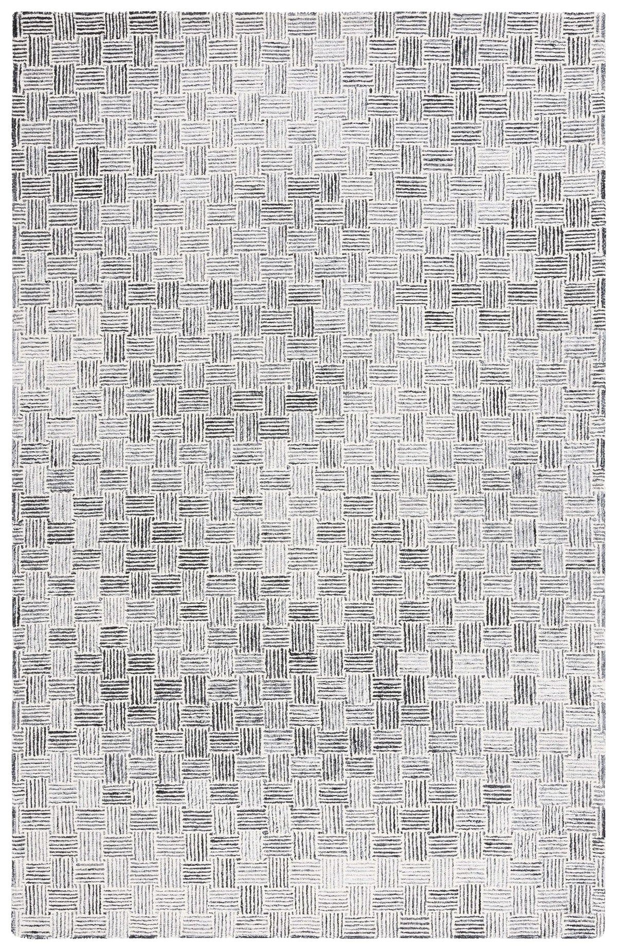 SAFAVIEH Micro-Loop Collection Area Rug - 5' Square, Light Grey & Ivory, Handmade Wool, Ideal for High Traffic Areas in Living Room, Bedroom (MLP537F)