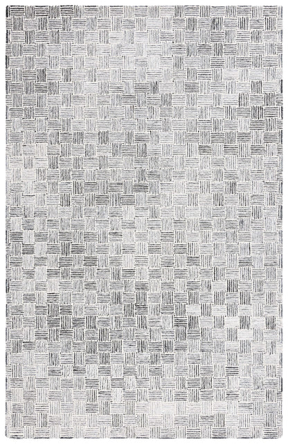 SAFAVIEH Micro-Loop Collection Area Rug - 5' Square, Light Grey & Ivory, Handmade Wool, Ideal for High Traffic Areas in Living Room, Bedroom (MLP537F)