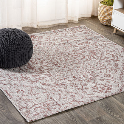 JONATHAN Y Boho Medallion Indoor Outdoor Area Rug 8X10 Black/Gray, Estrella Textured Weave for Backyard, Patio, Porch, Easy-Cleaning, High Traffic, Pet-Friendly, Non-Shedding (SMB105D-8)