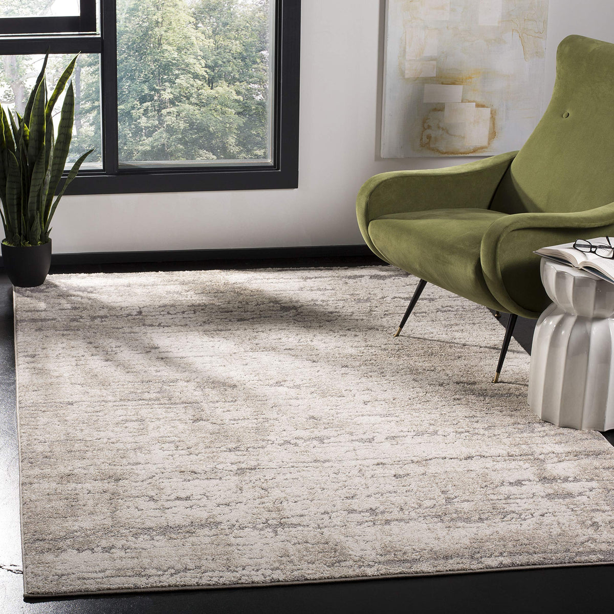SAFAVIEH Spirit Area Rug 6'7"x9', Taupe & Ivory SPR126E