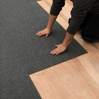 Mohawk Home 24" x 24" Indoor/Outdoor 0.25" Pile Height, Peel and Stick Carpet Tile, Grey Polyester, (15 Tiles) (60 sqft/Box)