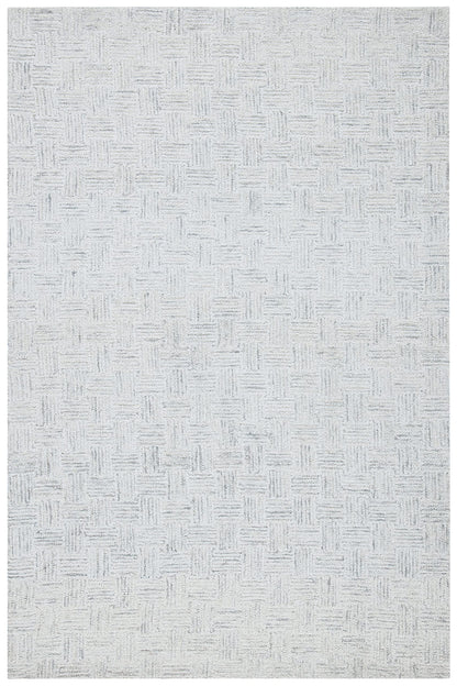 SAFAVIEH Micro-Loop Collection Area Rug - 5' Square, Light Grey & Ivory, Handmade Wool, Ideal for High Traffic Areas in Living Room, Bedroom (MLP537F)
