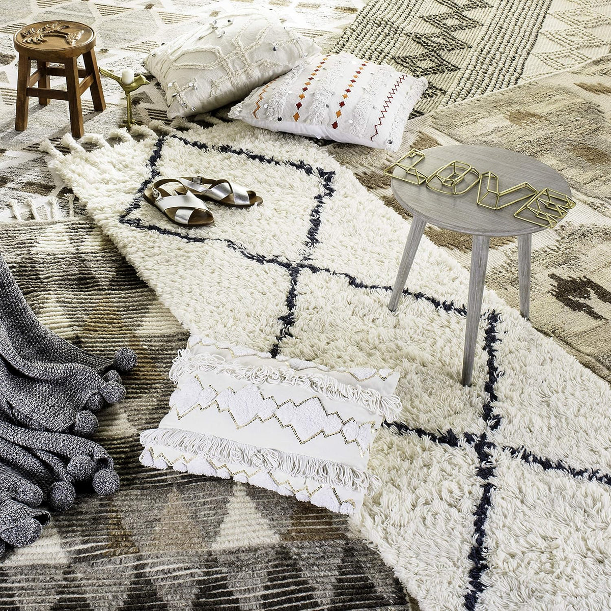 SAFAVIEH Natura Wool Area Rug 3'x5', Soft Plush Boho Grey & Ivory NAT102A