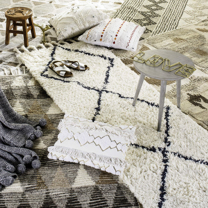 SAFAVIEH Natura Wool Area Rug 3'x5', Soft Plush Boho Grey & Ivory NAT102A
