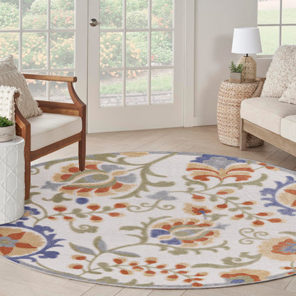 Nourison Home Aloha Natural Blue 2'3" x 10' Area Rug - Easy Clean, Non Shedding, Bed Room, Living Room, Dining Room, Kitchen (10' Runner)