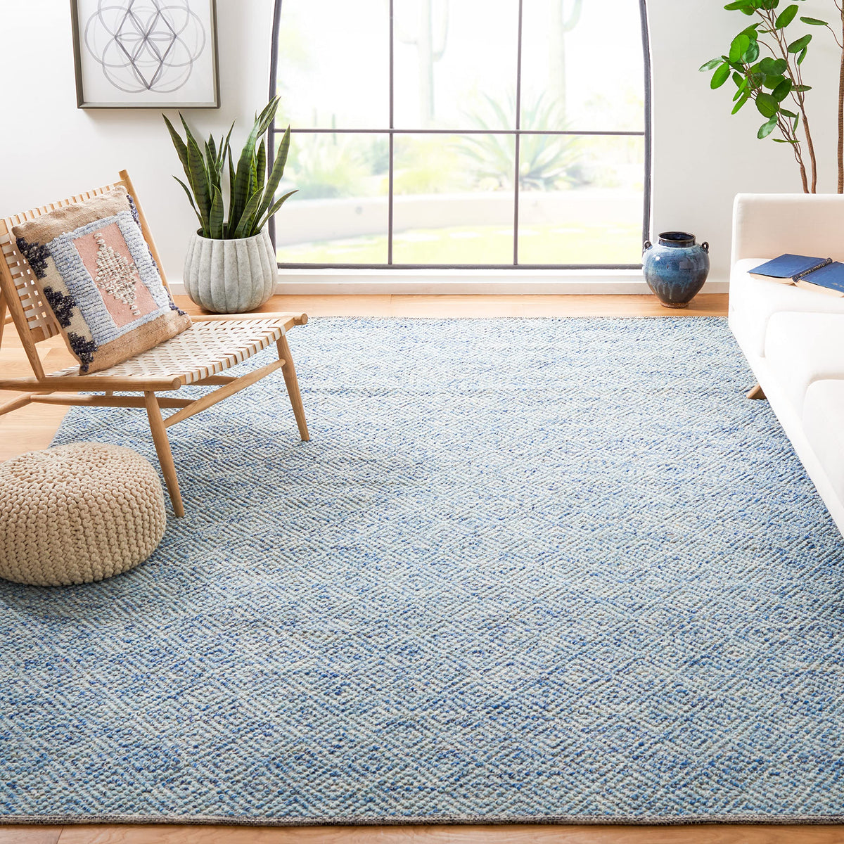 SAFAVIEH Natura Wool Area Rug 8'x10', Ivory & Light Grey NAT503A