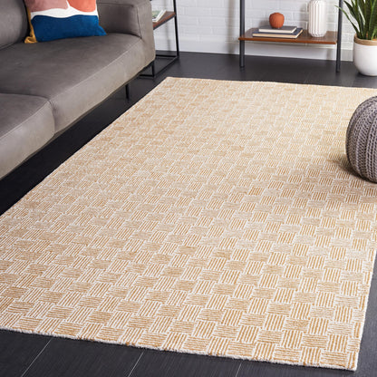 SAFAVIEH Micro-Loop Collection Area Rug - 5' Square, Light Grey & Ivory, Handmade Wool, Ideal for High Traffic Areas in Living Room, Bedroom (MLP537F)