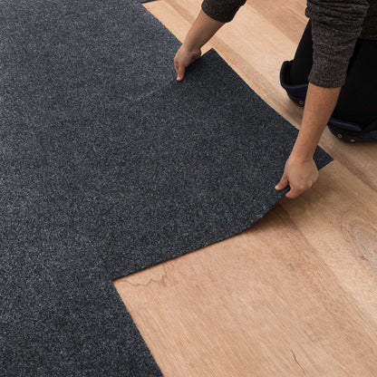 Mohawk Home 24" x 24" Indoor/Outdoor 0.25" Pile Height, Peel and Stick Carpet Tile, Grey Polyester, (15 Tiles) (60 sqft/Box)
