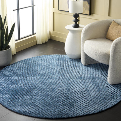 SAFAVIEH Area Rug 8x10 - Glamour Collection - Large - Modern Design, Navy, Handmade Wool Blend, Ideal for Living Room, Bedroom, Dining Space (GLM801N)