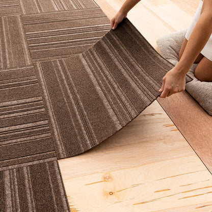 Mohawk Home 24" x 24" Indoor/Outdoor 0.25" Pile Height, Peel and Stick Carpet Tile, Grey Polyester, (15 Tiles) (60 sqft/Box)