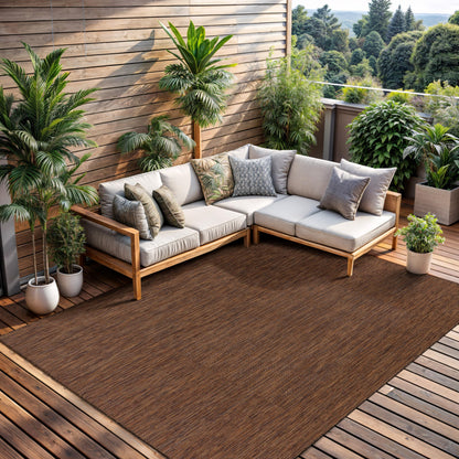 CAMILSON Outdoor Rug 5x7 Modern Area Rugs for Indoor and Outdoor Patios and Porches - Waterproof, Washable, Non-Shedding, Easy-to-Clean Outside Carpet (5 x 7, Medallion - Beige/White)
