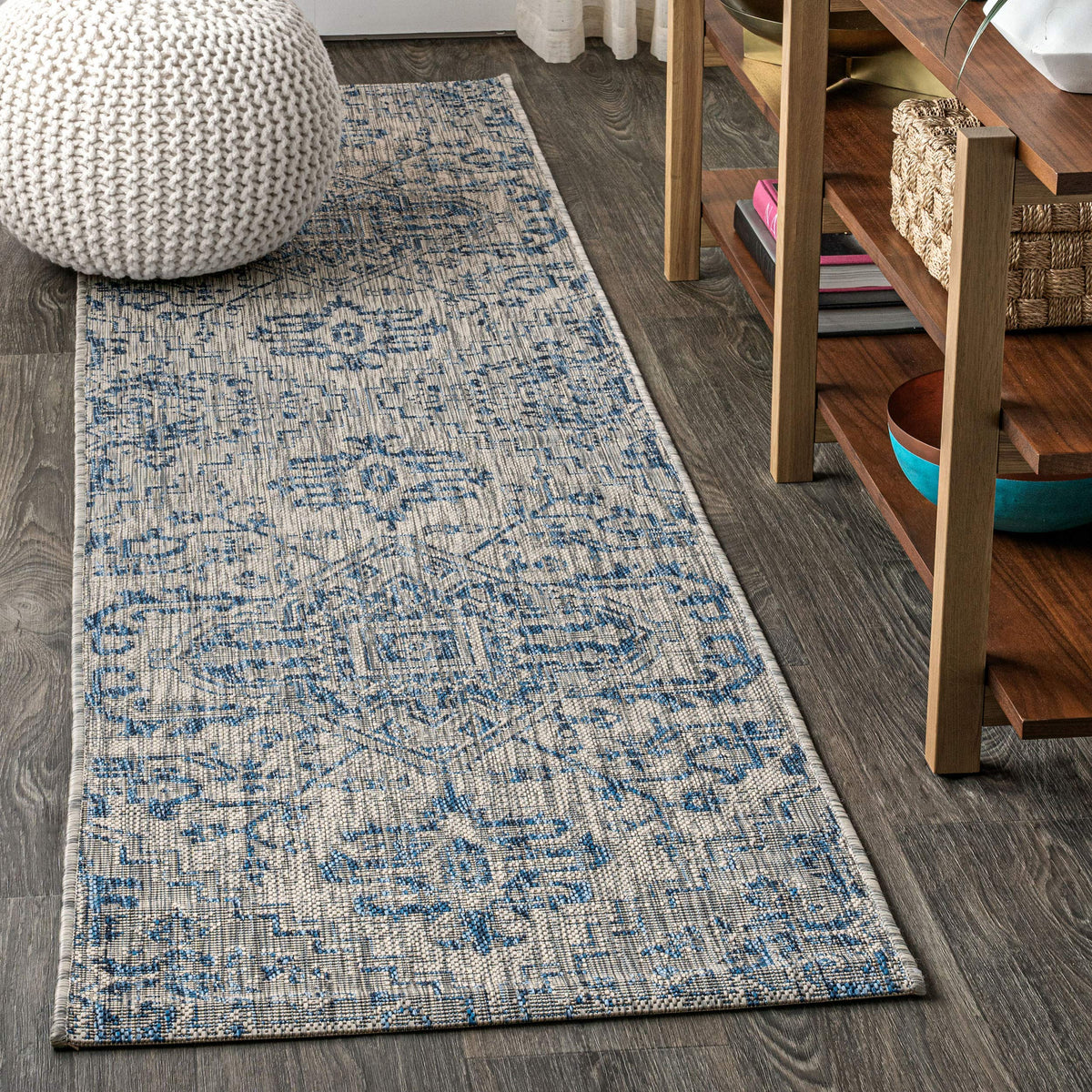 JONATHAN Y Boho Medallion Indoor Outdoor Area Rug 8X10 Black/Gray, Estrella Textured Weave for Backyard, Patio, Porch, Easy-Cleaning, High Traffic, Pet-Friendly, Non-Shedding (SMB105D-8)