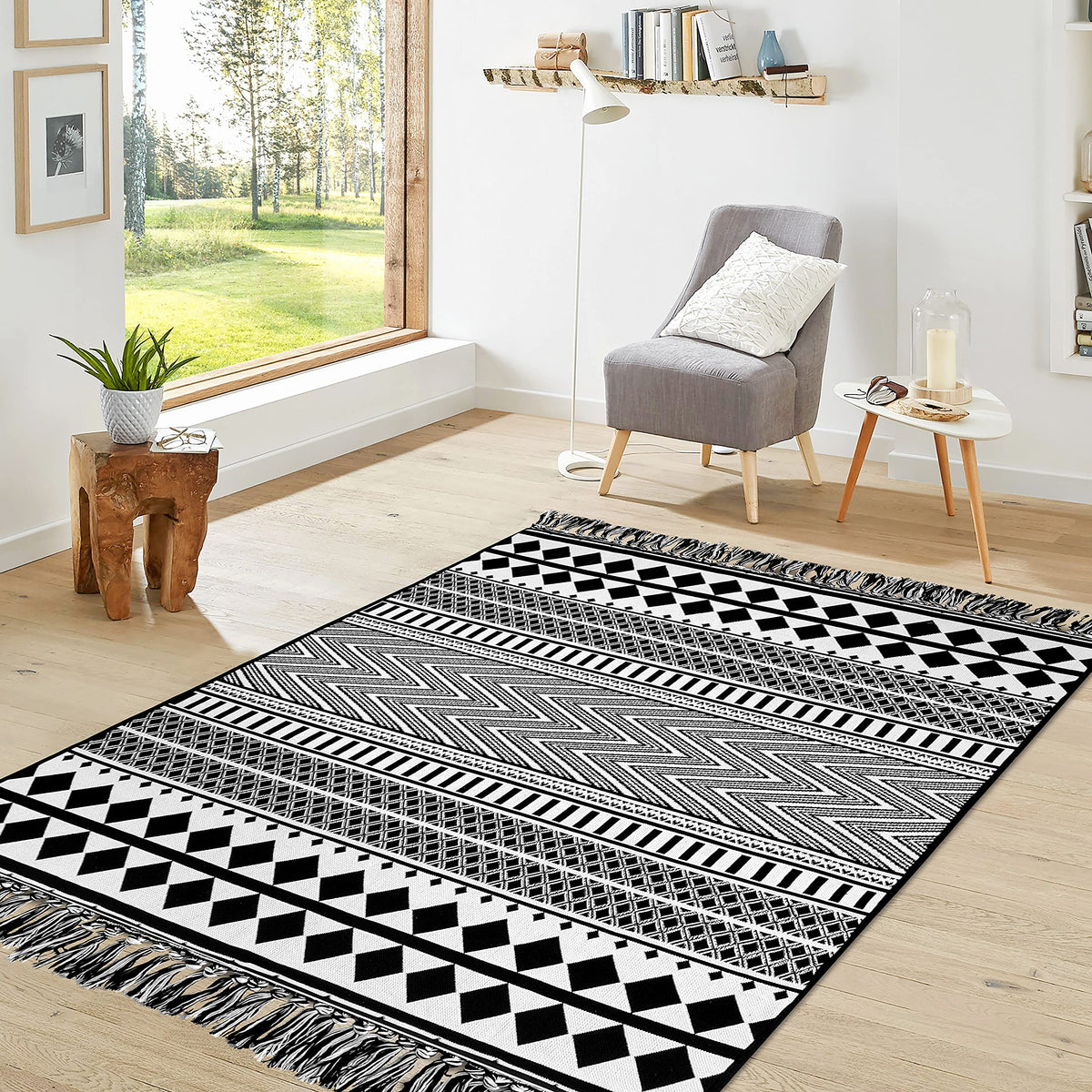 IOHOUZE Washable Area Rug 3x5 Non Slip Rubber Backed Woven Rugs for Entryway Rugs Indoor Outdoor Doormat Throw Rug Floor Carpet for Entrance Kitchen Front Door, Olive Green/Earthy Green