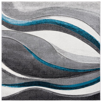 SAFAVIEH Hollywood Area Rug 10'6"x14', Modern Grey & Blue HLW766F