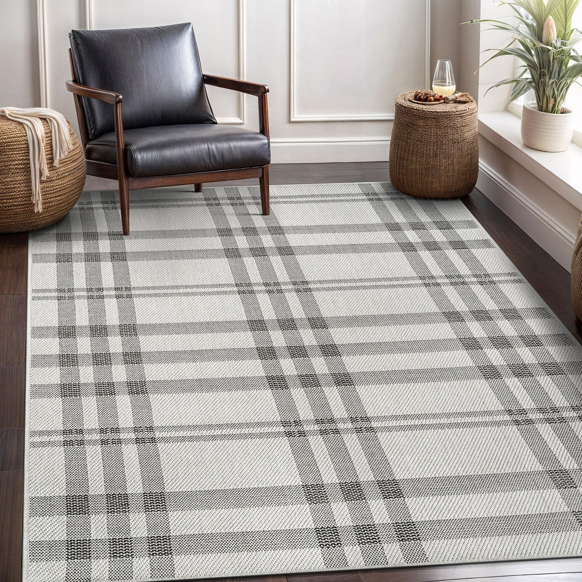 CAMILSON Easy Jute Rug 10x14, Indoor Outdoor Natural Color Fiber Area Rugs for Living Room Patio and Kitchen Rug, Sisal Boho Woven Design, Easy-Cleaning, Washable Outside Carpet Alfombras (10 x 14)