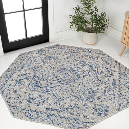 JONATHAN Y Boho Medallion Indoor Outdoor Area Rug 8X10 Black/Gray, Estrella Textured Weave for Backyard, Patio, Porch, Easy-Cleaning, High Traffic, Pet-Friendly, Non-Shedding (SMB105D-8)