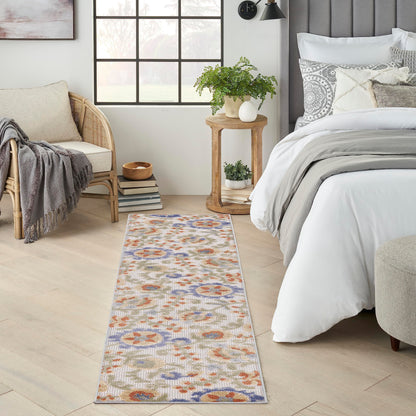 Nourison Home Aloha Natural Blue 2'3" x 10' Area Rug - Easy Clean, Non Shedding, Bed Room, Living Room, Dining Room, Kitchen (10' Runner)