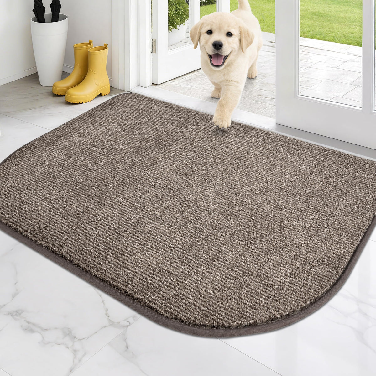 PURRUGS Dirt Trapping Indoor Door Mat, 20" x 31.5", Heathered Charcoal