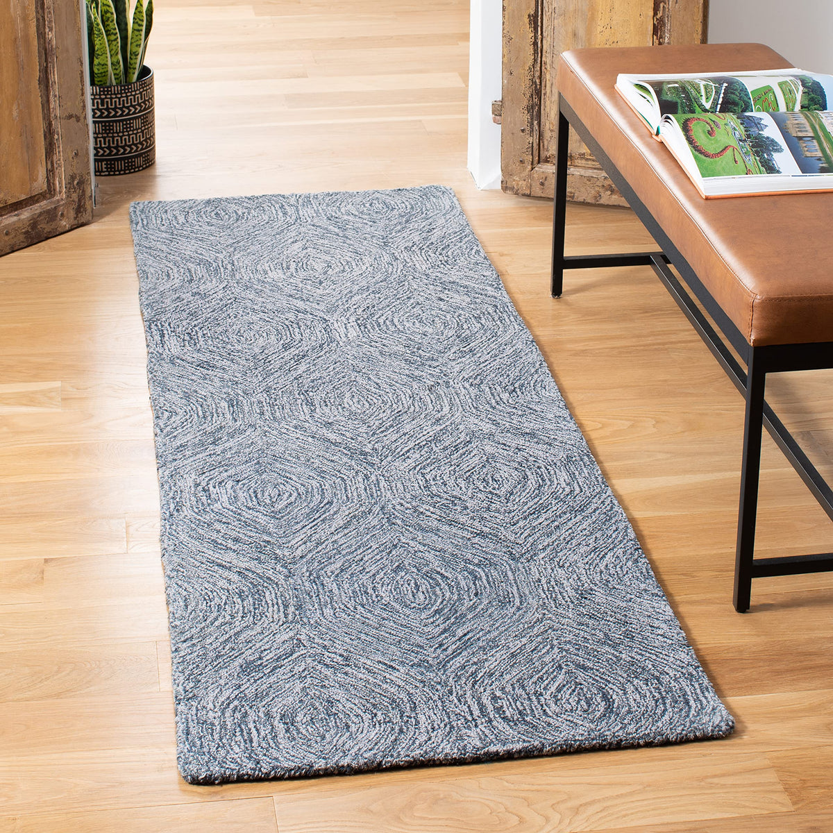SAFAVIEH Area Rug 8x10 - Micro-Loop Collection - Large - Grey & Ivory, Handmade Wool, Ideal for Living Room, Bedroom, Office, Dining Space (MLP615F)