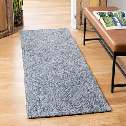 SAFAVIEH Area Rug 8x10 - Micro-Loop Collection - Large - Grey & Ivory, Handmade Wool, Ideal for Living Room, Bedroom, Office, Dining Space (MLP615F)