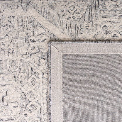 SAFAVIEH Micro-Loop Collection Area Rug - 9' x 12', Charcoal & Ivory, Handmade Wool, Ideal for High Traffic Areas in Living Room, Bedroom (MLP524H)