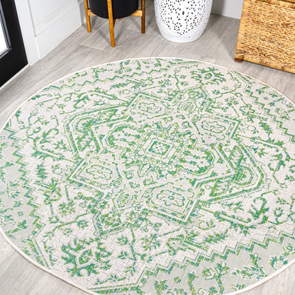 JONATHAN Y Boho Medallion Indoor Outdoor Area Rug 8X10 Black/Gray, Estrella Textured Weave for Backyard, Patio, Porch, Easy-Cleaning, High Traffic, Pet-Friendly, Non-Shedding (SMB105D-8)