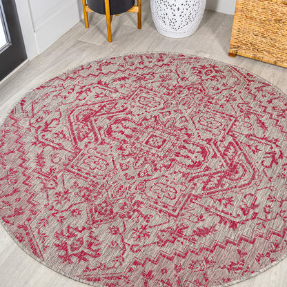 JONATHAN Y Boho Medallion Indoor Outdoor Area Rug 8X10 Black/Gray, Estrella Textured Weave for Backyard, Patio, Porch, Easy-Cleaning, High Traffic, Pet-Friendly, Non-Shedding (SMB105D-8)